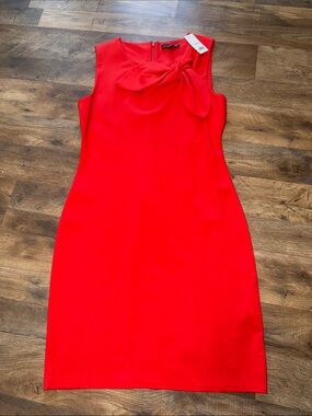 Banana Republic bow-neck ponte knit sleeveless sheath dress